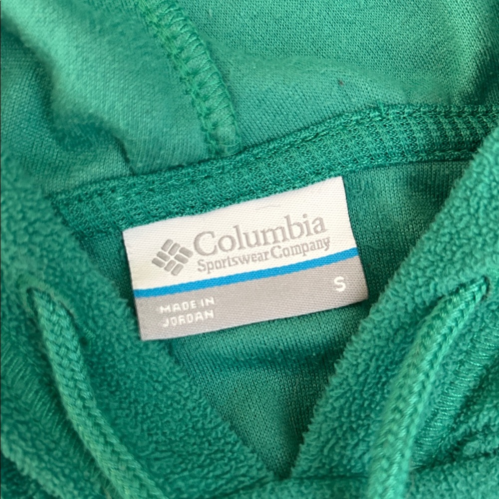 Green Hooded  Columbia Sweatshirt - Picture 2 of 4